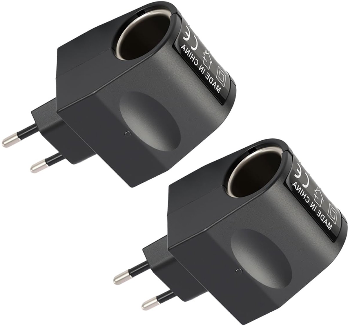 spanningsomvormer 220 volt naar 12 volt - 2 stuks - adapter voor sigarettenaansteker - ShopVlot