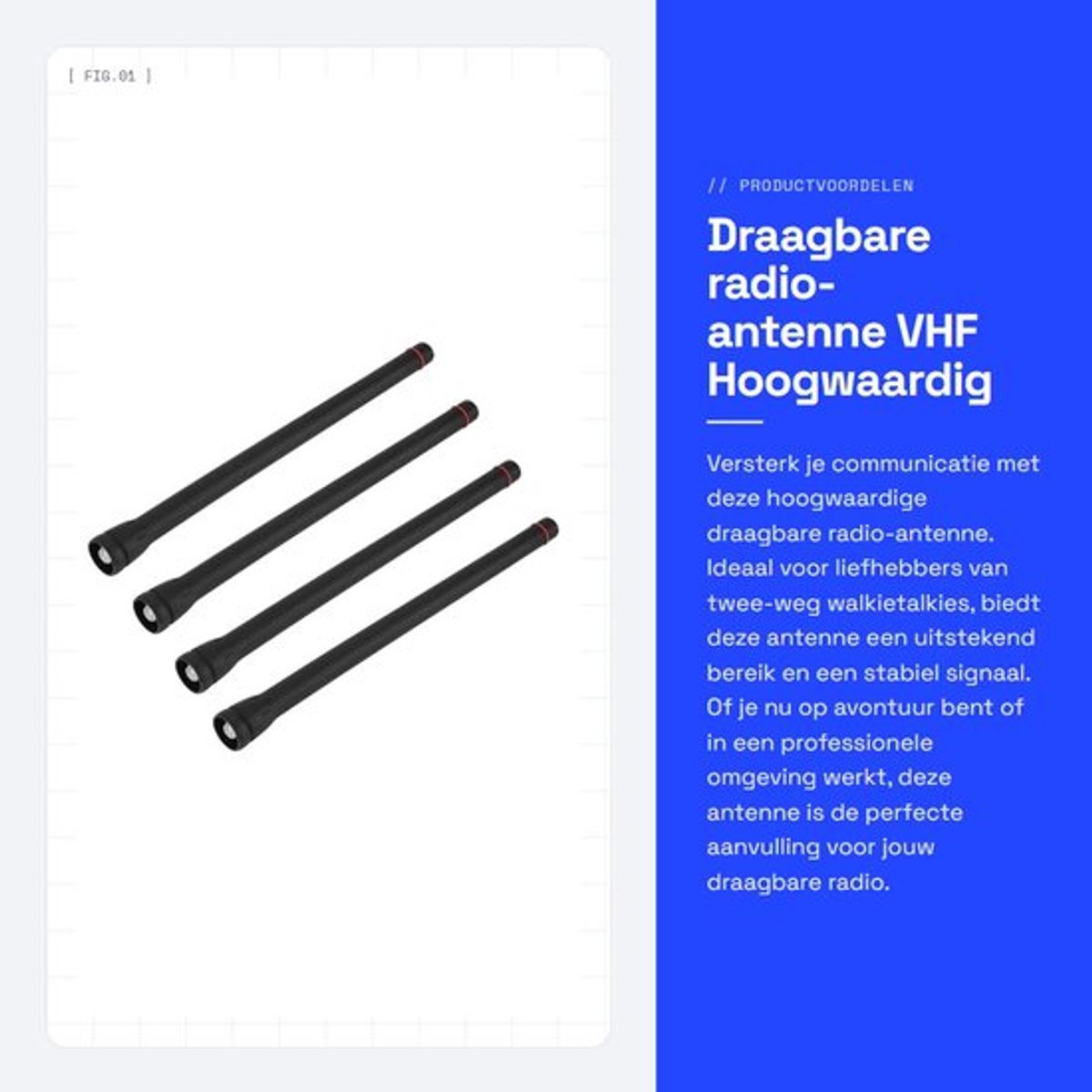 Radio-antenne Draagbaar - 4 Stuks - VHF - Rubber - Handheld - Hoogwaardig Signaal