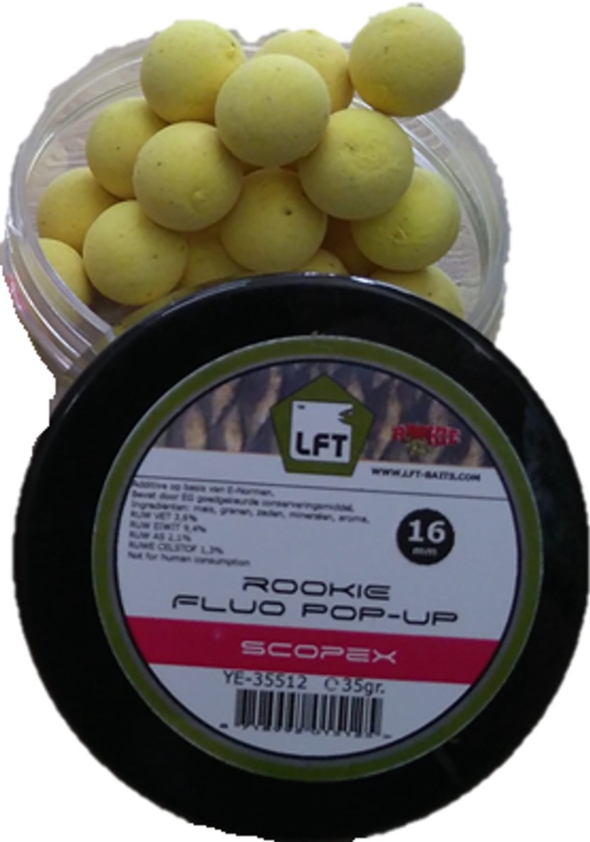 LFT Attractor fluo pop-up boilies 35gram 16mm scopex