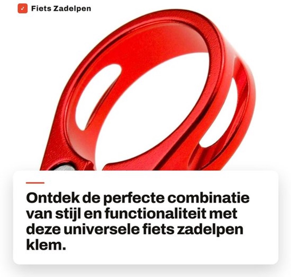 Zadelpenklem - Fietsonderdeel - Fietsreparatie - Roestvrijstalen bout - 34.9mm - Rood