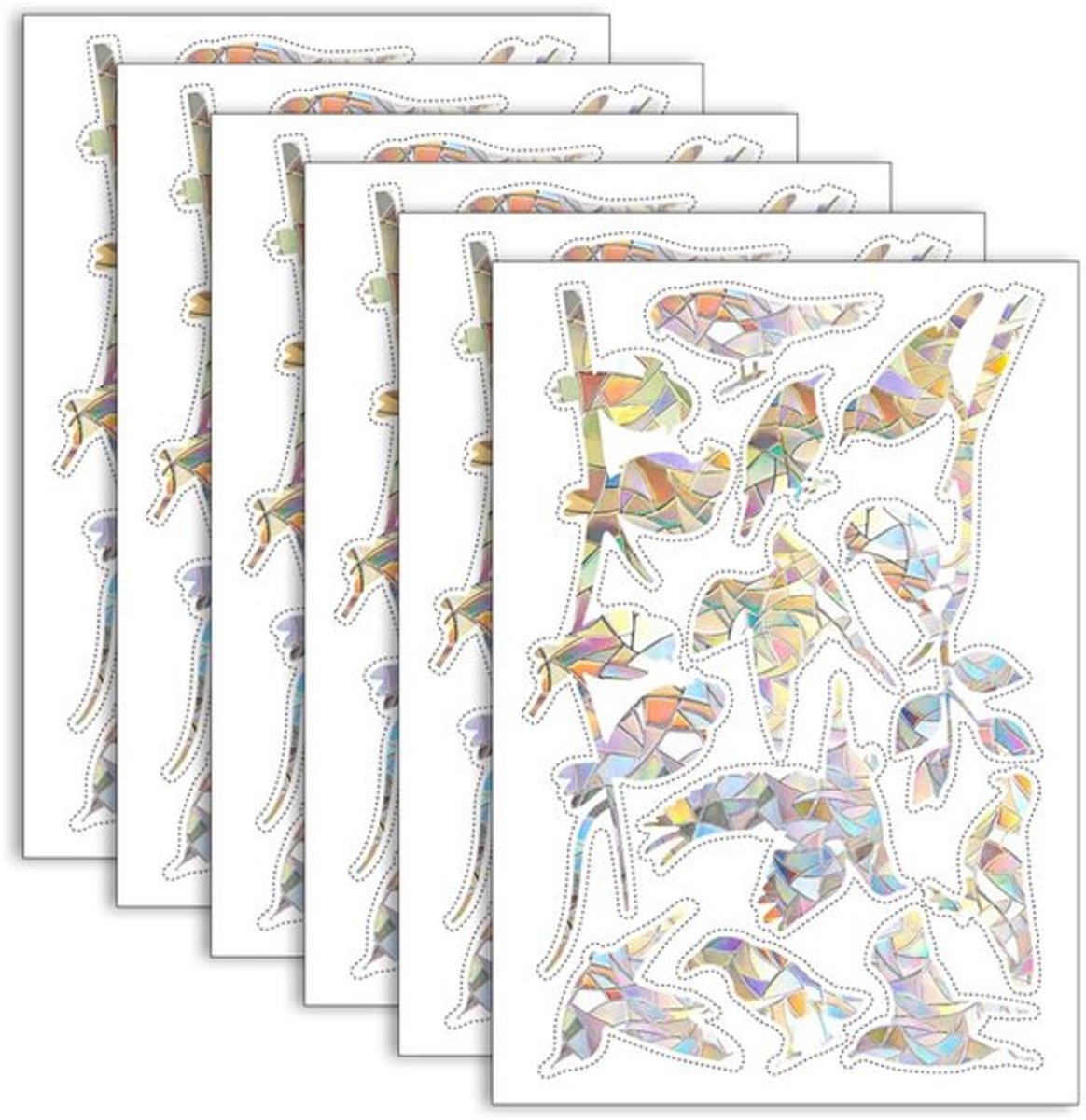 Raamstickers Vogels - 60 Stuks - PVC Statische Folie - Anti-aanvaring - Kleurrijk - 30x20 cm - Duurzaam - Vensterstickers