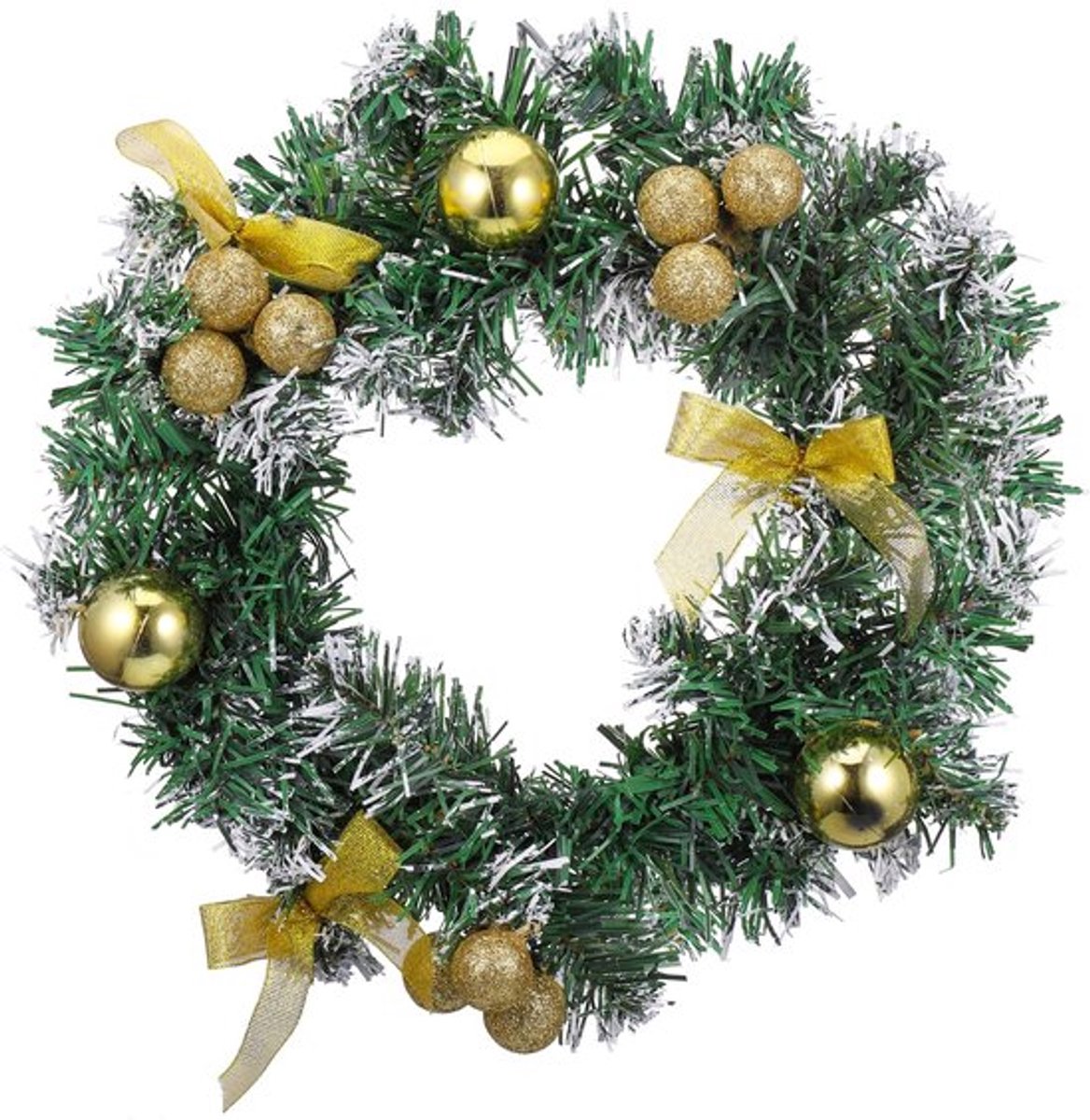Gouden Kerstkrans - Elegante Deurdecoratie - 30,5 cm - Kunstkerstkrans - Vakantiedecoratie - Geschikt voor Binnen en Buiten