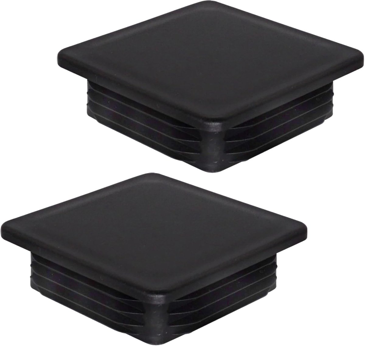 Plastic eindkappen 90 x 90 mm - vierkant - mat zwart - beschermen buizen - ShopVlot