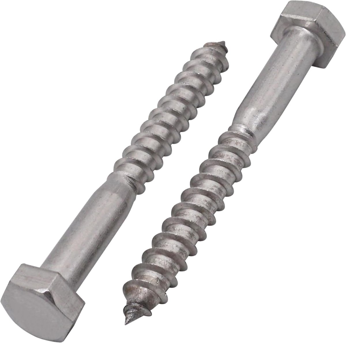 Houtschroeven M8 x 70 mm - A2 RVS - Zeskantkop - Sterke verbinding voor hout - ShopVlot