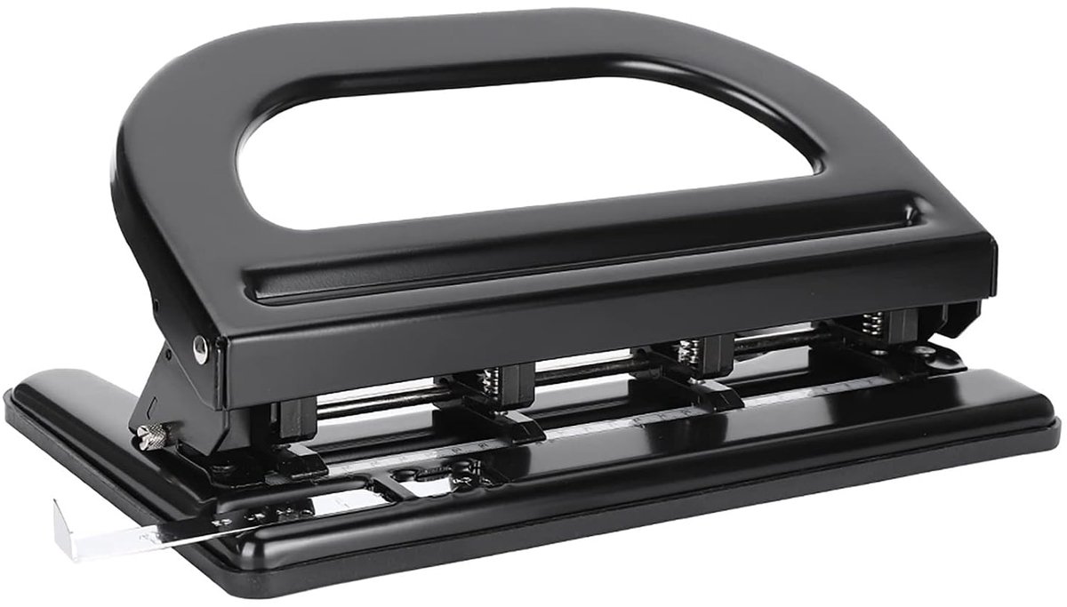 SnelShoppen - Paper Hole Puncher 30 Bladen Capaciteit met Verstelbare Ponsafstand, 4-Hole Handmatige Pons voor School en Kantoor, Inclusief Positioner