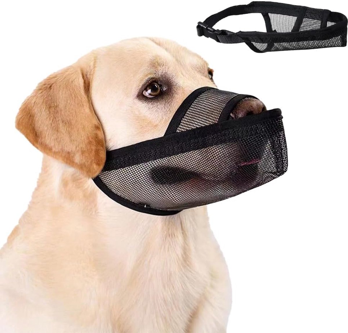 Muilkorf voor honden XL - instelbare lus - ademend ontwerp - voorkomt bijten en kauwen - ShopVlot