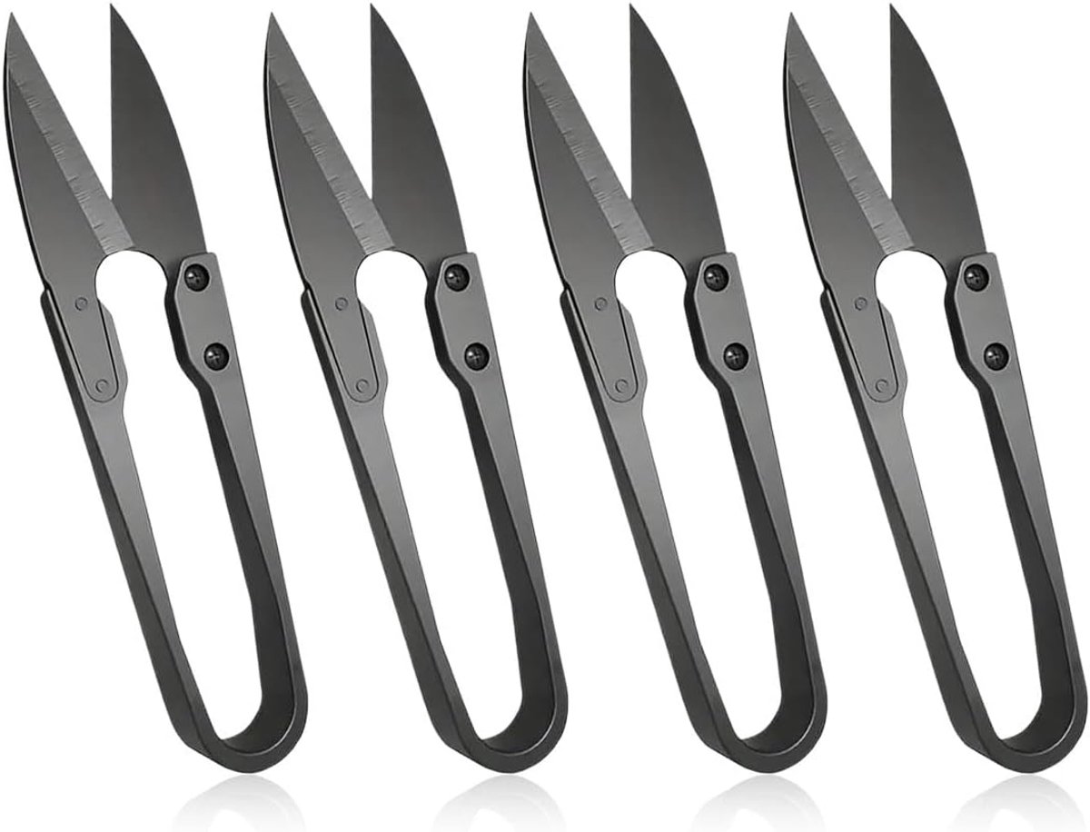 Oogstschaar 10 cm - roestvrijstalen messen - set van 4 - ideaal voor tuin en hobby - ShopVlot