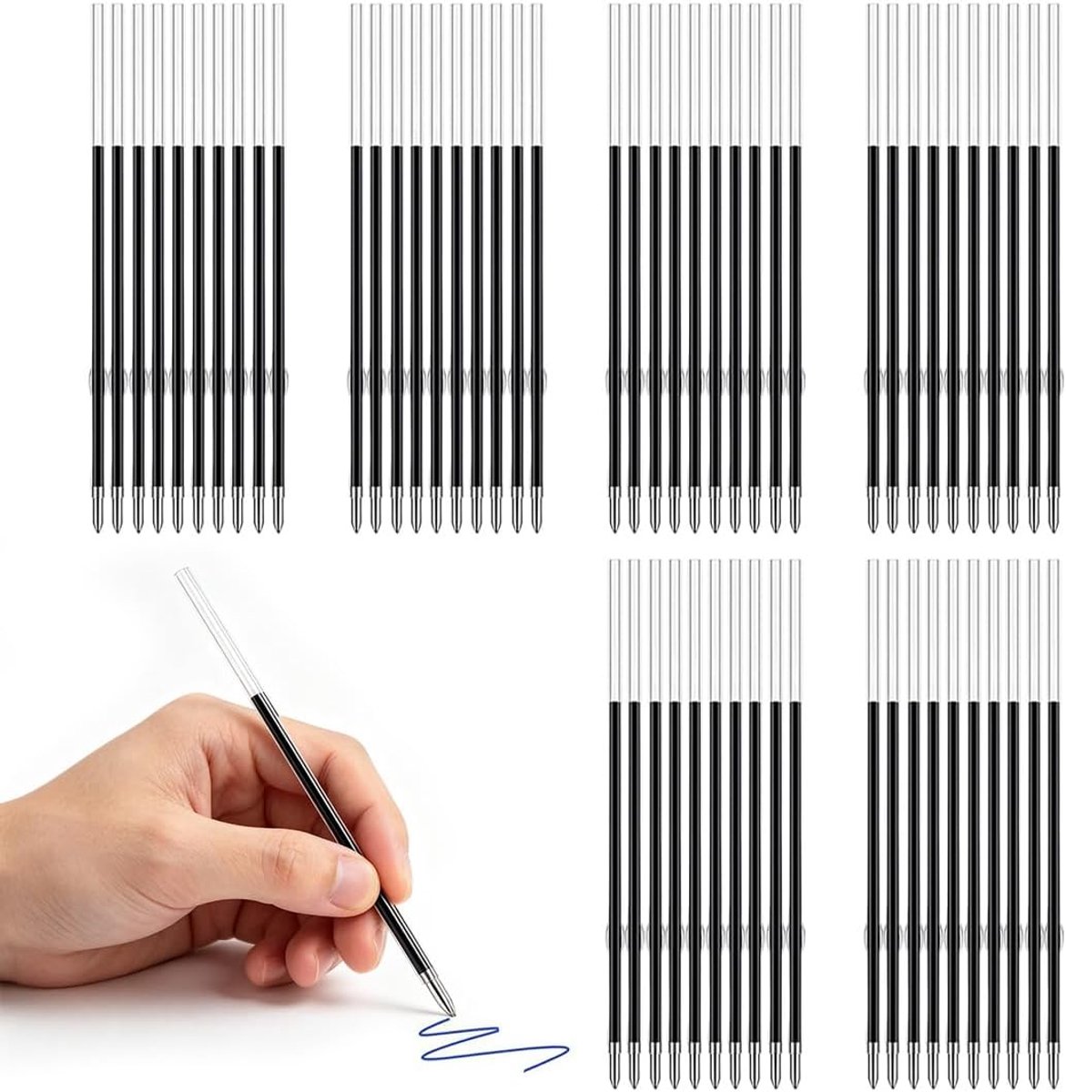 Balpenvullingen 0,7 mm - blauwe gelinkt - 60 stuks - altijd reserve voor school en kantoor - ShopVlot