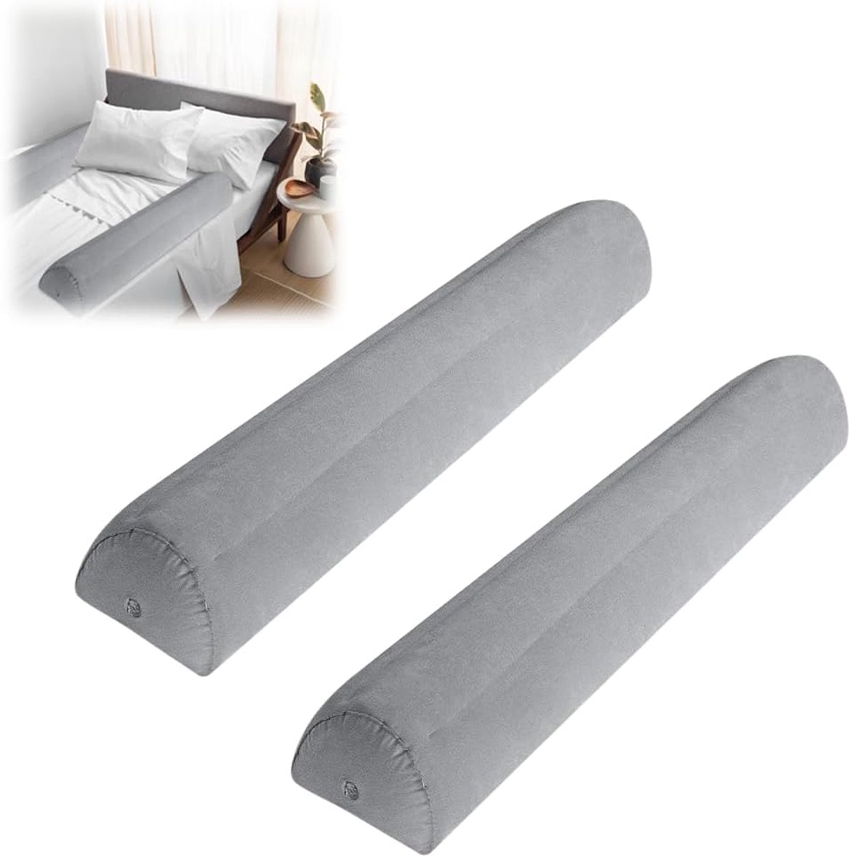 Opblaasbare bedhekje 130cm - 2-delige set - Veiligheid voor baby’s en ouderen - Eenvoudig op te zetten met handpomp - ShopVlot