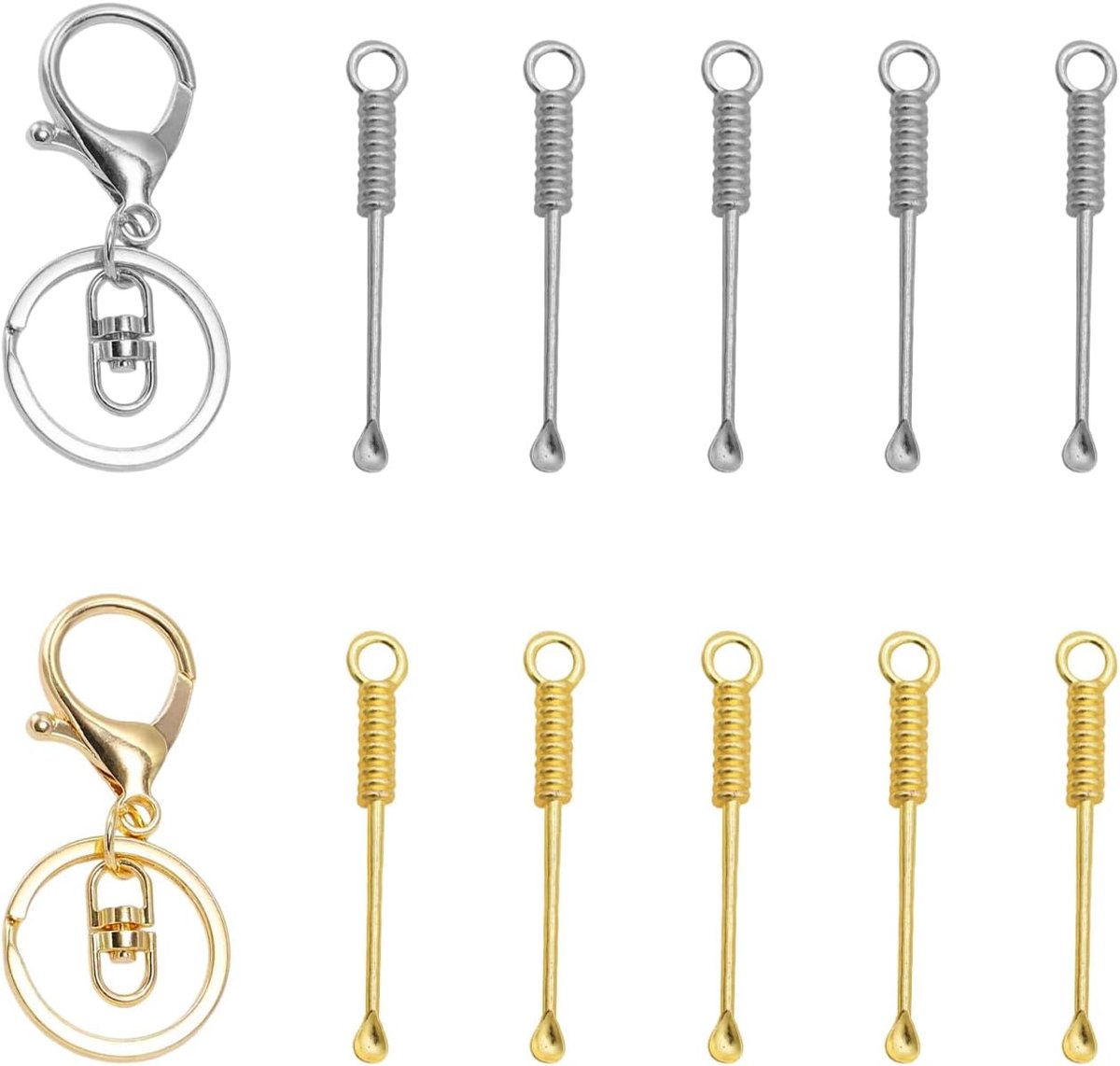 Poederlepel 10 Stuks - Mini Medicine Lepels - Metaal Goud/Zilver - Ideaal Voor Medisch Gebruik - ShopVlot