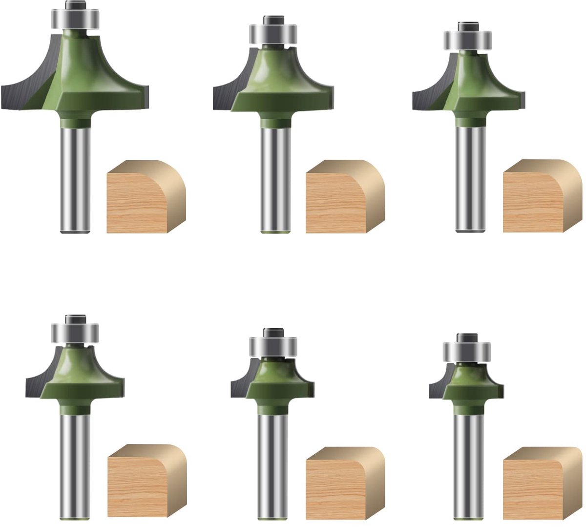 Ronde Frees 6-delig 8mm Schacht - HSS Staal - Voor Stencil Snijden - Ideaal voor Houtbewerking - ShopVlot