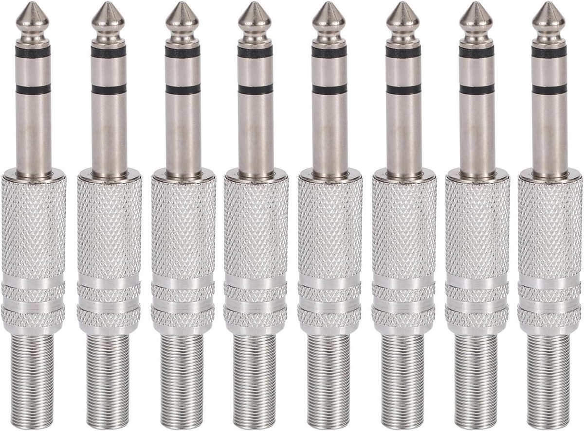 Audio 6.35mm TRS stereo plug - 1/4" male connector - met veerontlasting - ideaal voor audioapparatuur - ShopVlot