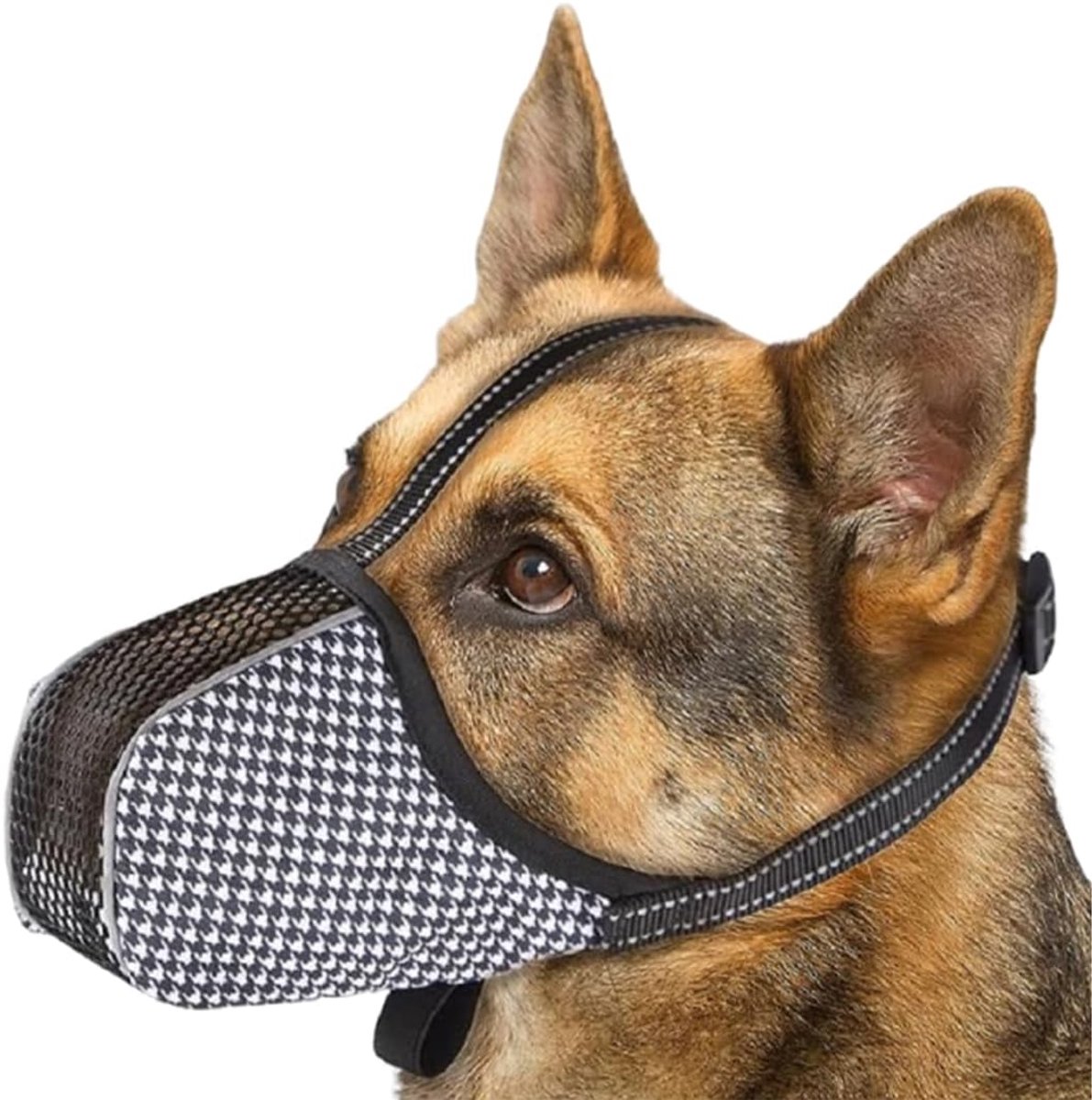 Muilkorf voor honden - verstelbare lus - zachte gaasmand - voorkomt bijten en blaffen - ShopVlot