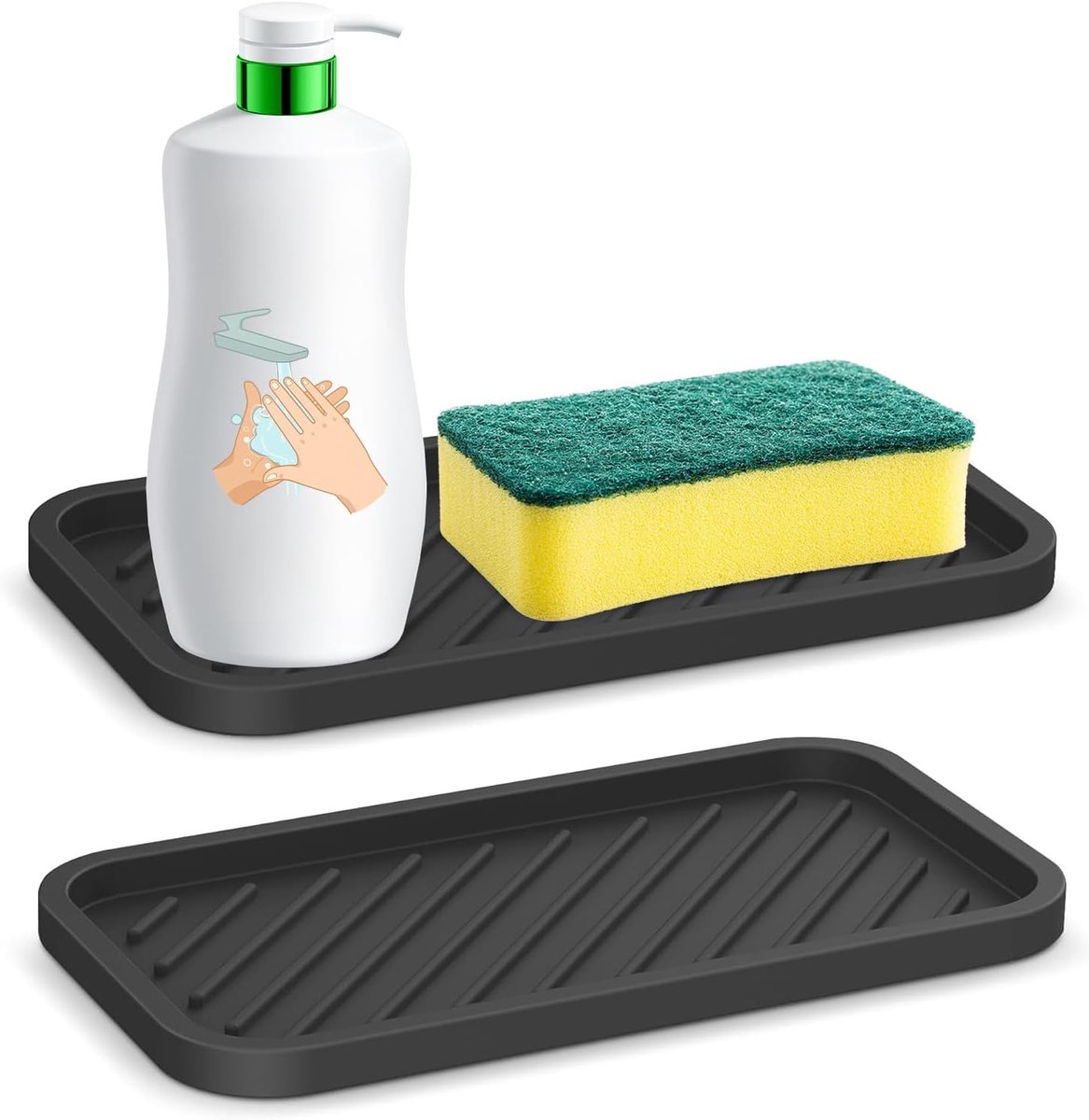 Siliconen trays set van 2 - hittebestendig en antislip - ideaal voor keukenwerkblad en drogen - ShopVlot