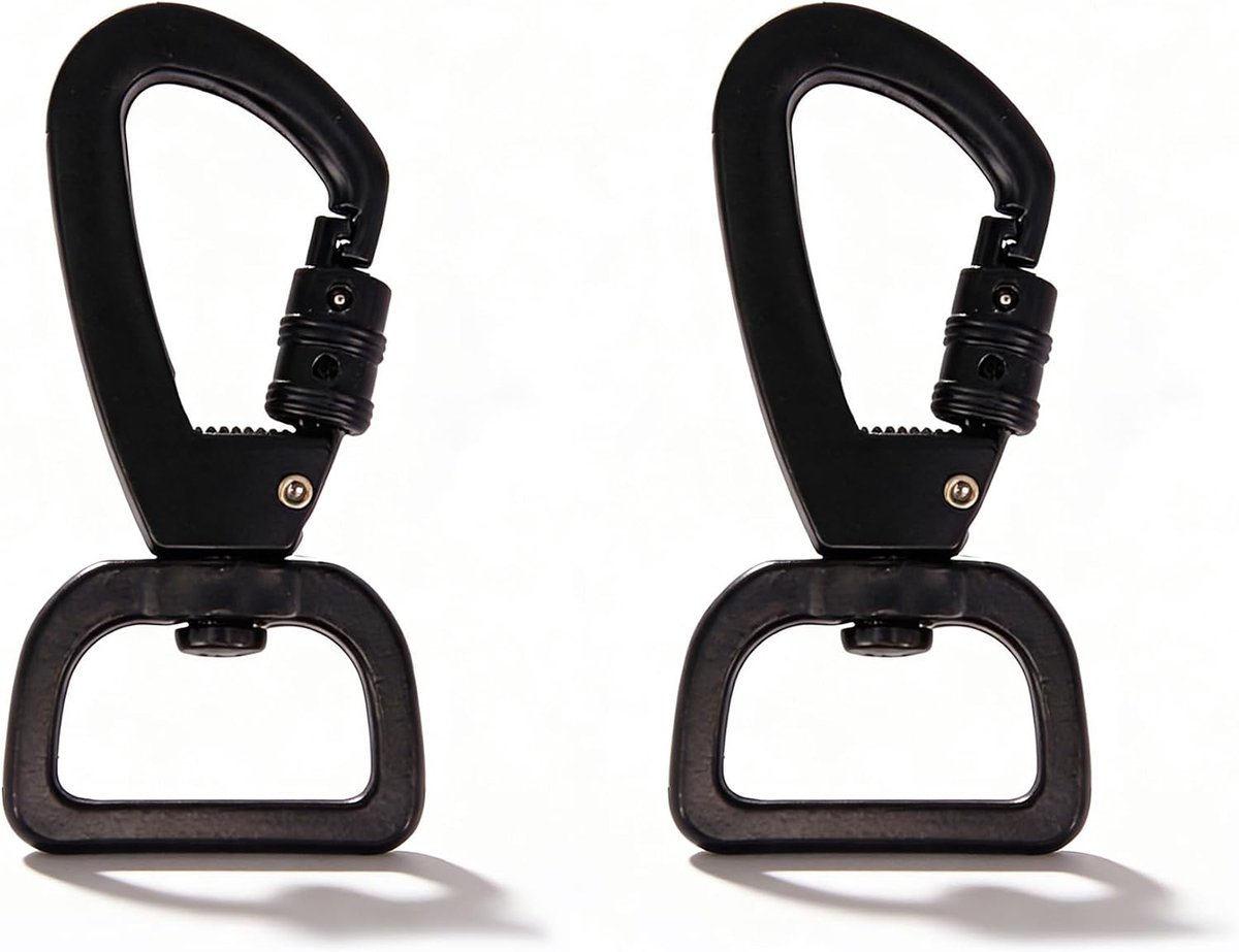 2 stuks draaibare karabijnhaken, 360° roterende veiligheidskarabijn, sleutelhangerclip voor outdoor, hondenriem - ShopVlot