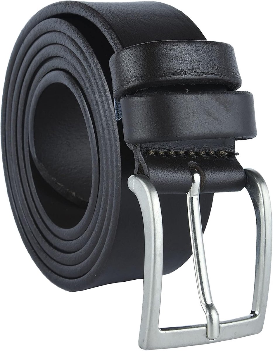 Conte Massimo Men's Seamless Leather Belt Height Adjustable 4 cm, Dark Brown - ShopVlot