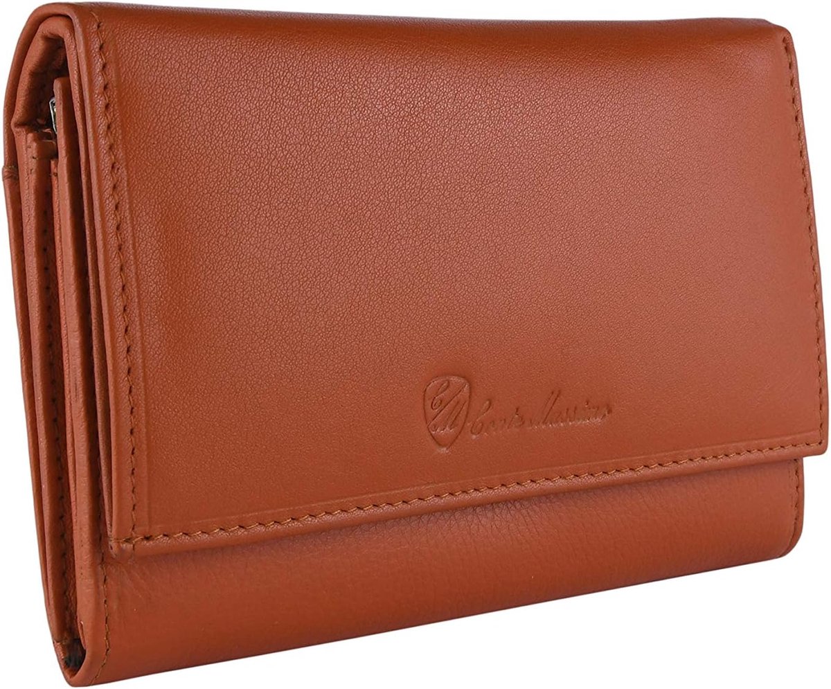 CONTE Maxmo Women's Genuine Leather Wallet with Card Compartment and Wallet, Arancio 14 - ShopVlot
