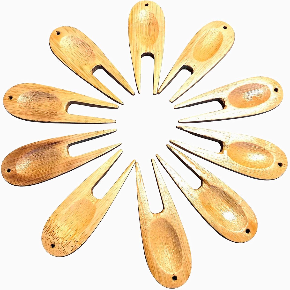 100-piece set golf pitch fork/divot tool made of bamboo - ShopVlot