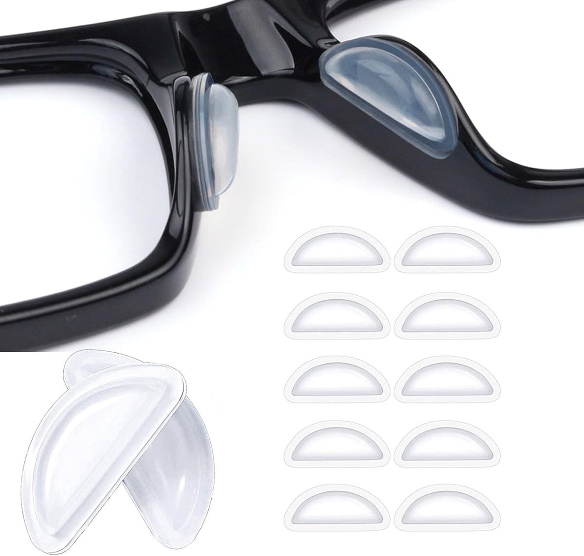 Silicone Nose Pads 3.5mm Self-Adhesive Non-Slip Glasses Nose Grips with Airbag for Sunglasses, Eyewear, Reading - ShopVlot