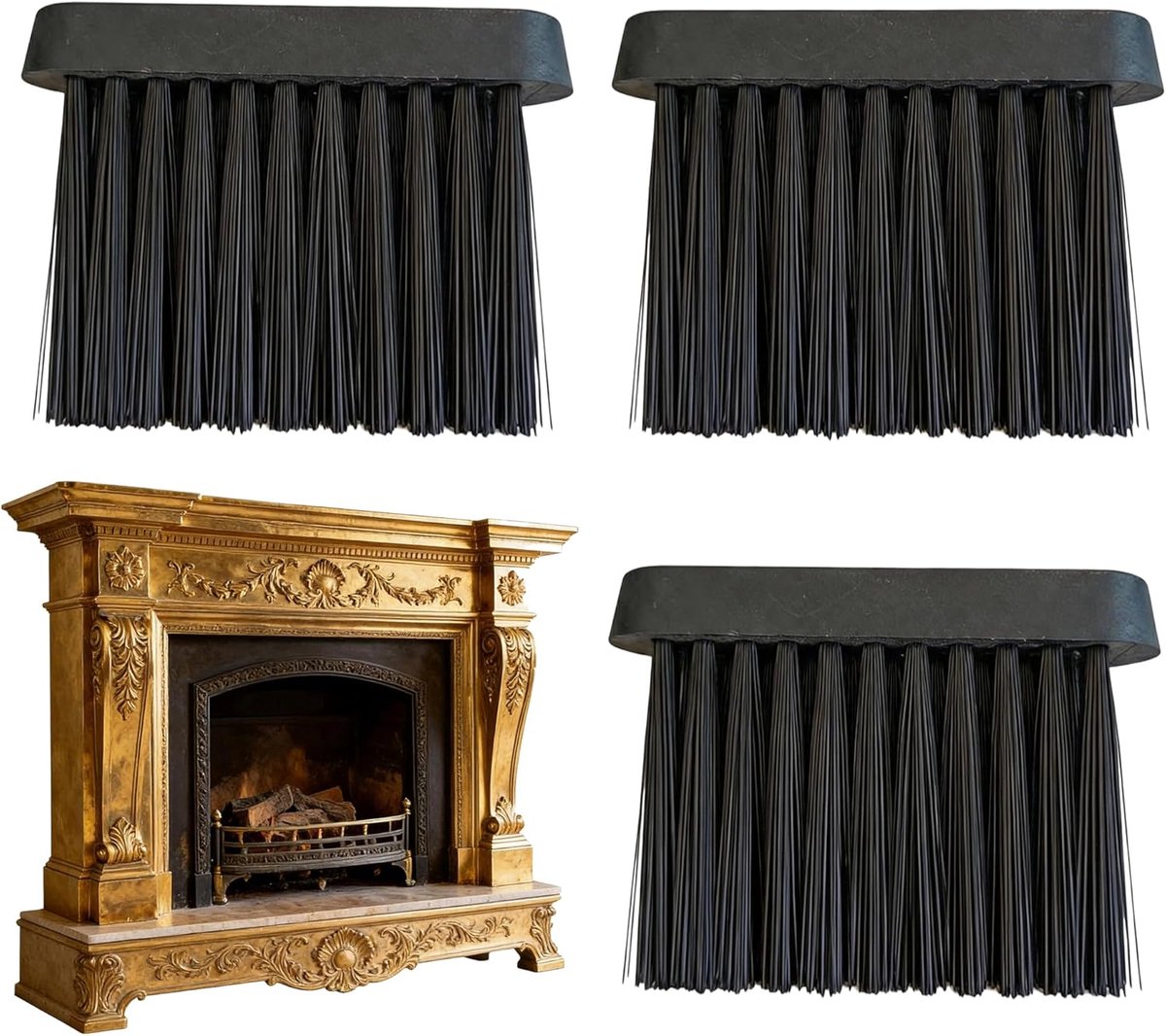 3 pcs fireplace spare brushes, fireplace and oven cleaning accessories - ShopVlot
