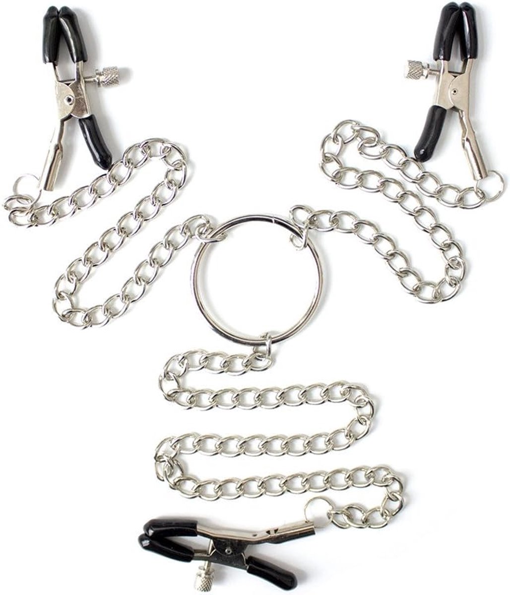 Nipple Clamps Breast Kitzler Massager Adjustable Breast Clamps 3 Nipple Clamps Clamps with Stainless Steel Chains - ShopVlot