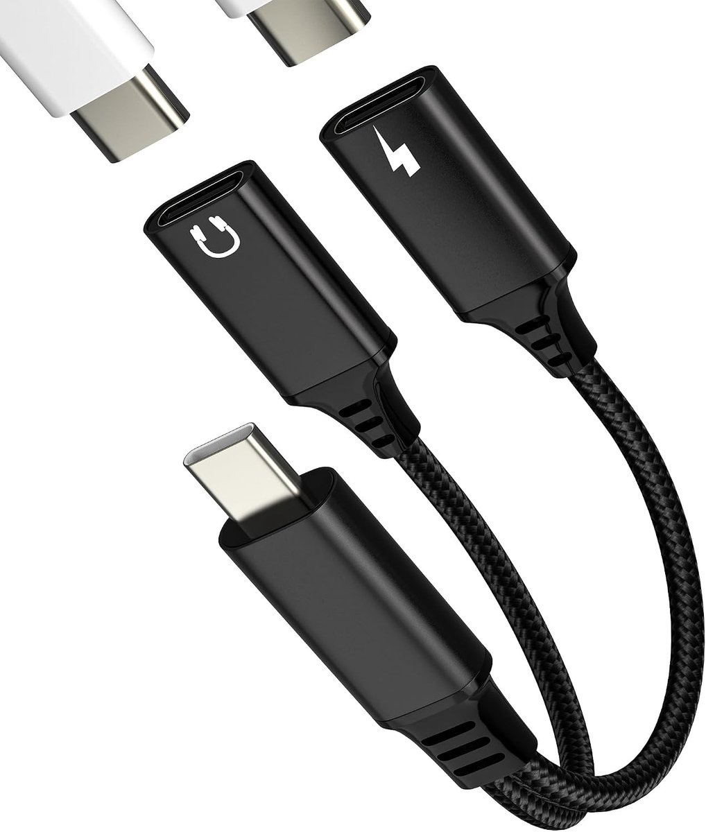 USB C splitter dubbele stekker adapter voor hoofdtelefoon, audiokabel naar bus, aansluiting op mobiele telefoon voor - ShopVlot