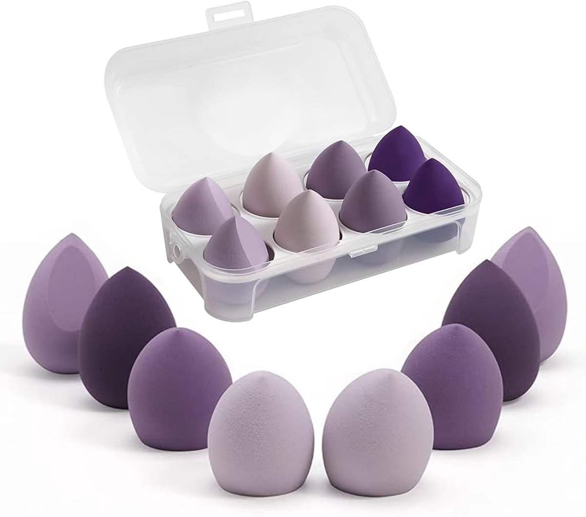 Set of 8 Makeup Sponges, Large Makeup Egg Colorful Powder Brushes Cosmetic Sponges Washable Sponge Makeup Pads for - ShopVlot