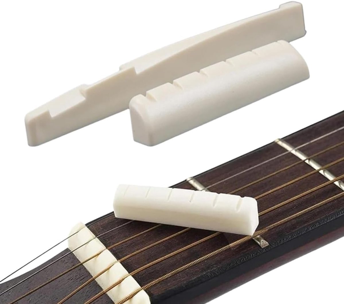 2-delige set met buffelbotten kop en brug, gitaaronderdelen voor snaren, compatibel met klassieke en folkgitaarsuiten - ShopVlot