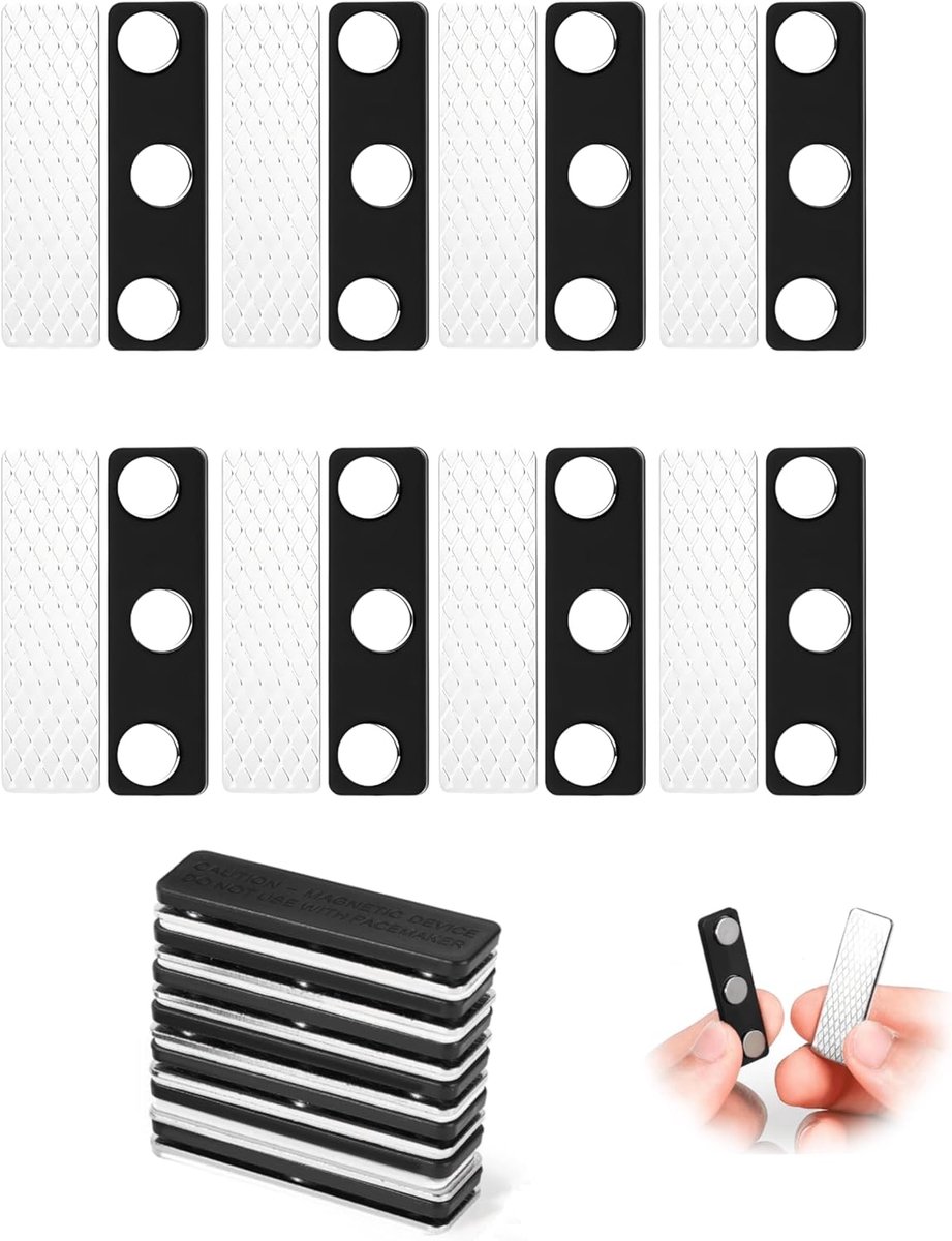 8 Pairs Magnetic Curtain Closures for Blackout Curtains, Window Blinds, Accessories with Strong Adhesive Magnets - ShopVlot