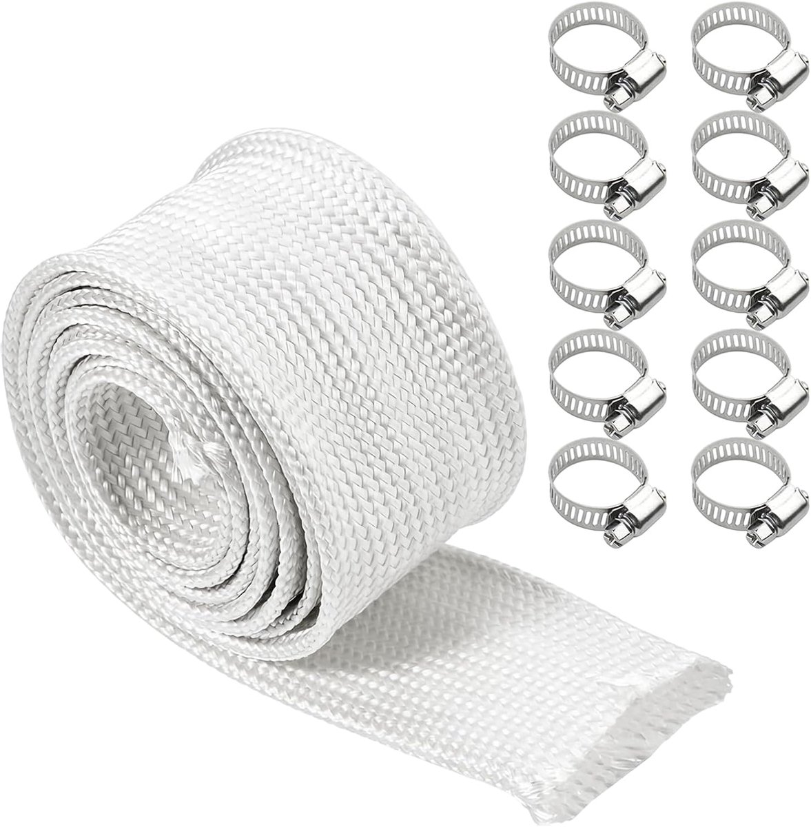 Exhaust Hose for Power Generator, 25 mm Heat Resistant Parent Heater, Hose with 10 Clips, Emergency Generator, Exhaust - ShopVlot