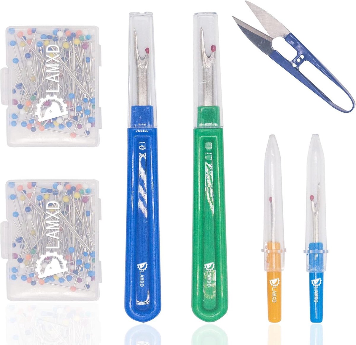 6-piece quick cutting set and thread cutter, sewing kit, thread cutter, scissors, 100 round needles - ShopVlot