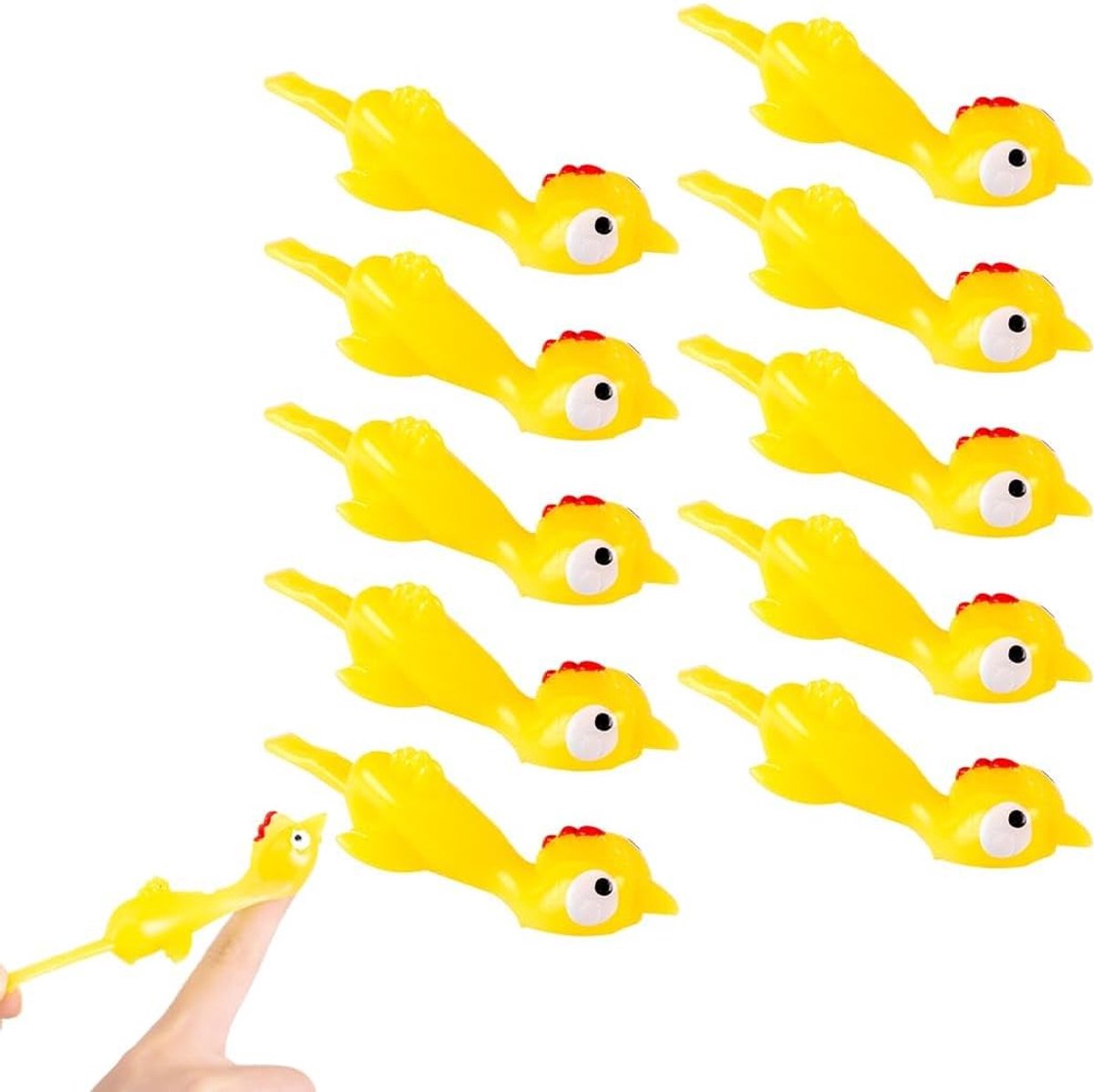 10pcs Fingertips Rubber Chicken Slingshot Chickens Stretching Flying Chicken Finger Stretchy Flick Fly Chicken Toys - ShopVlot