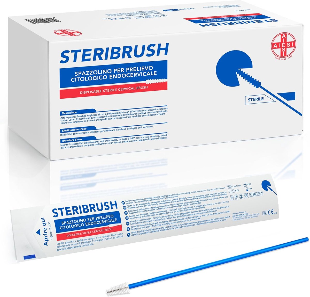 AIESI Brushes for endocervical cytological sampling cytobrush sterile STERIBRUSH (Pack of 100 pieces) - ShopVlot
