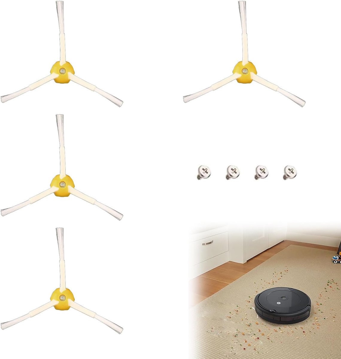 Set of 4 Replacement Brushes, Side Brushes for 600/700/800/900 Series 614 675 692 677 850 860 865 880 885 890 960 - ShopVlot