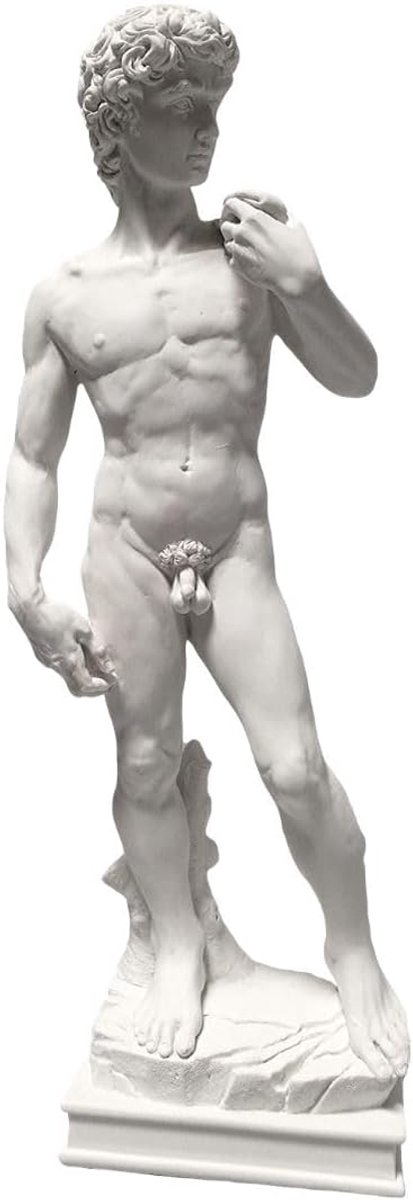 Parastone David 27cm White with Grey Veins Resin Statue Sculpture - ShopVlot