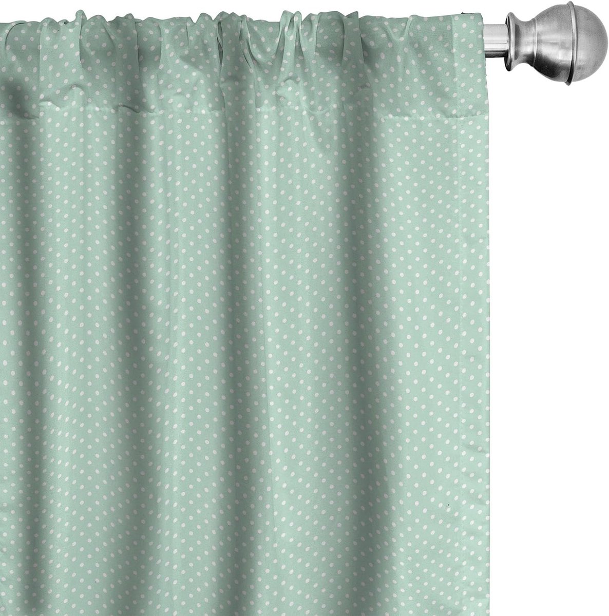 ABAKUHAUS Green Curtains 2 Piece Set, Retro Little Polka Dots, Lightweight for Living Room and Bedroom, 150cm x 175cm - ShopVlot