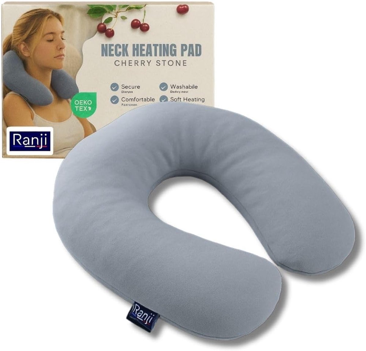 RANJI - Kersenpittenkussen voor Nek en Schouders – Pittenzak voor de Magnetron met Afneembare Wasbare Hoes en - ShopVlot