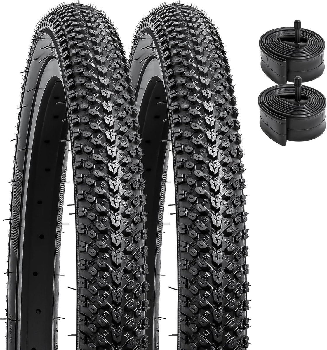 YUNSCM 2-PCS 18-inch Mountain Bicycle Tires 18x1.95/53-355 and 18-inch Heavy Duty Inner Tube Schrader Valve Compatible - ShopVlot