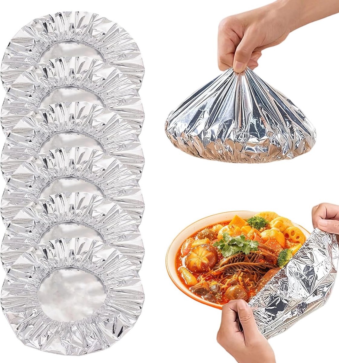 Aluminiumfolie voor levensmiddelen 80 stuks - 20 cm diameter - hittebestendig - perfect voor koken en grillen - ShopVlot
