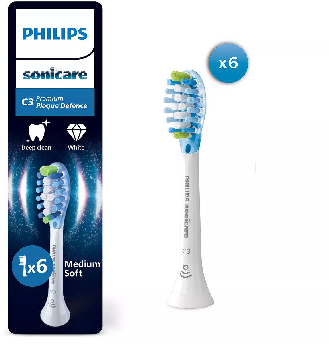 Philips Sonicare Premium Plaque Defence C3 Set van 6 opzetborstels