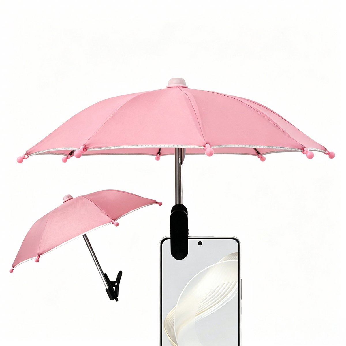 Casalora Telefoon Zonnescherm met Clip - Mini Telefoonparaplu Tegen Zon en Reflectie - Roze