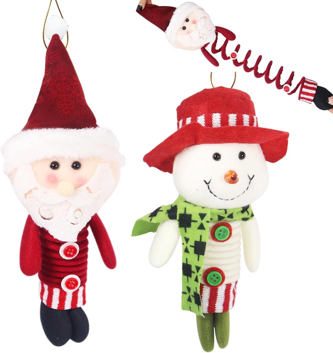 1 Pair Christmas Decoration, Santa Claus, Christmas Tree, Snowman, Hanging Pull-Out Feather Garland, Christmas Tree - ShopVlot