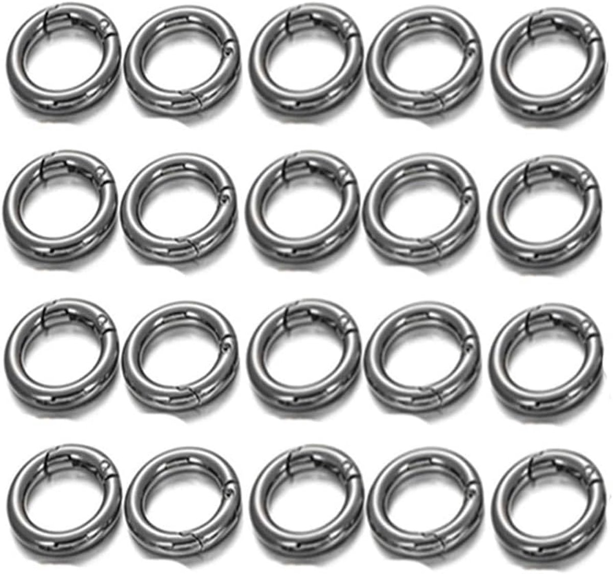 20 Pieces Metal Carabiner Hooks Spring O-Rings Granmagazz Ring Carabiner Snap O-Ring Metal Safe Holder Durable - ShopVlot