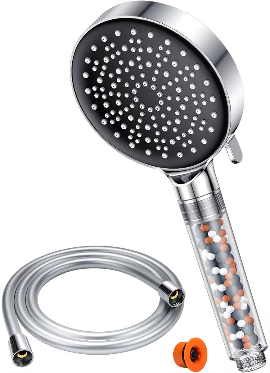 KIRA® Douche - Douchekop Met Slang - Douchekop Met Filter - Douchekop Met Slang en Wandhouder - Zilver - 28cm x 13cm x 13cm