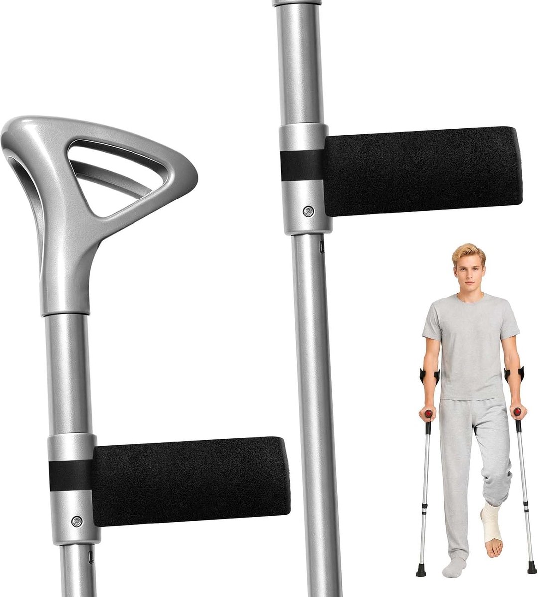 Krukgreeppads, 2 stuks, onderarmsteunen, bekleding met schuim voor onderarmsteunen, krukkenpads & kussens voor - ShopVlot
