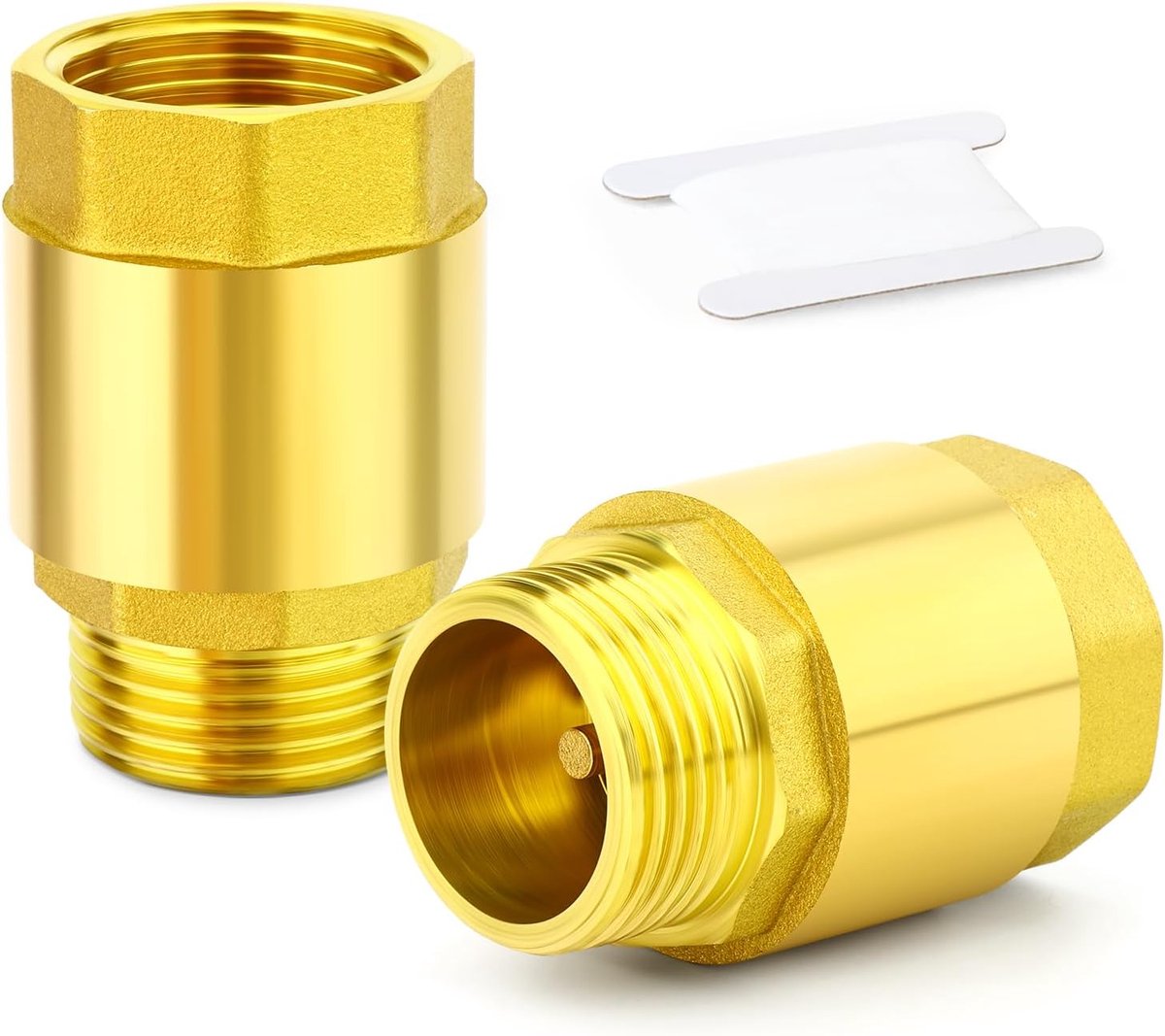 2pcs Brass Check Valve, 3/4" BSP Threaded Female and Male Inline Valves Backflow Protection Water - ShopVlot