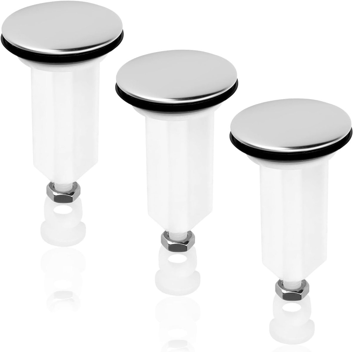Drain Stop for Basin, HASLED 3 Pieces Washbasin Stop, Basin Valve, Strong Seal, Height Adjustable, Suitable for Basins - ShopVlot