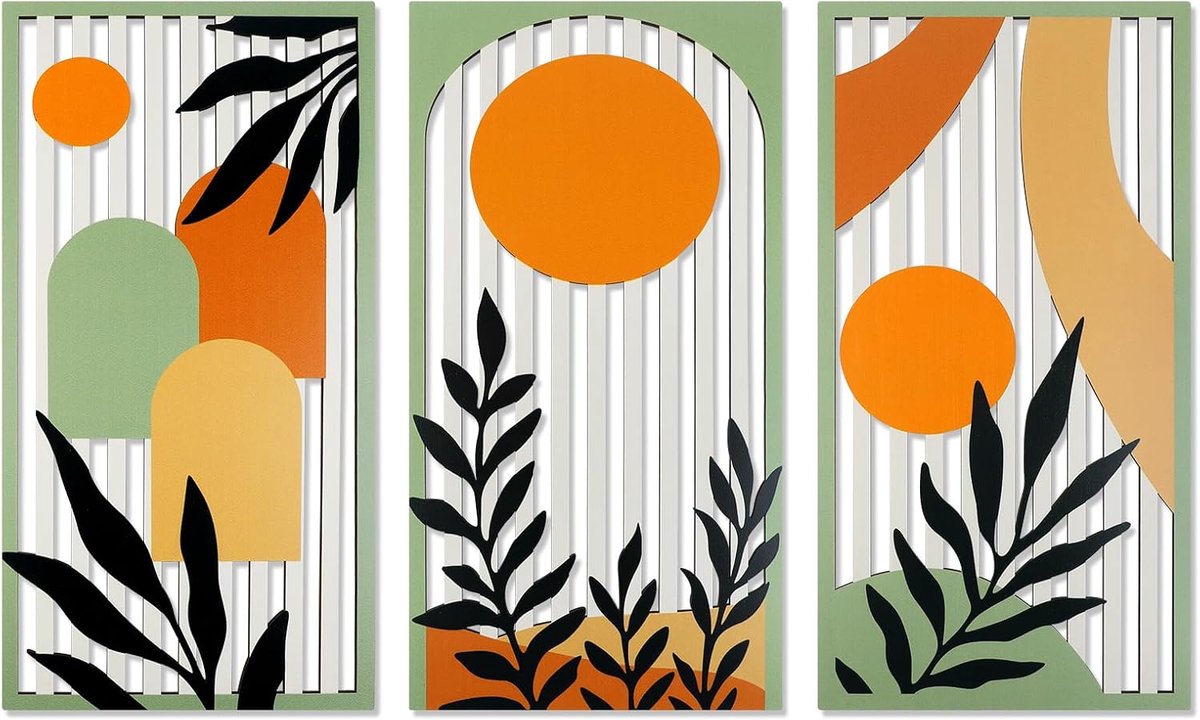Moderne houten muurschildering decoratie set - ShopVlot