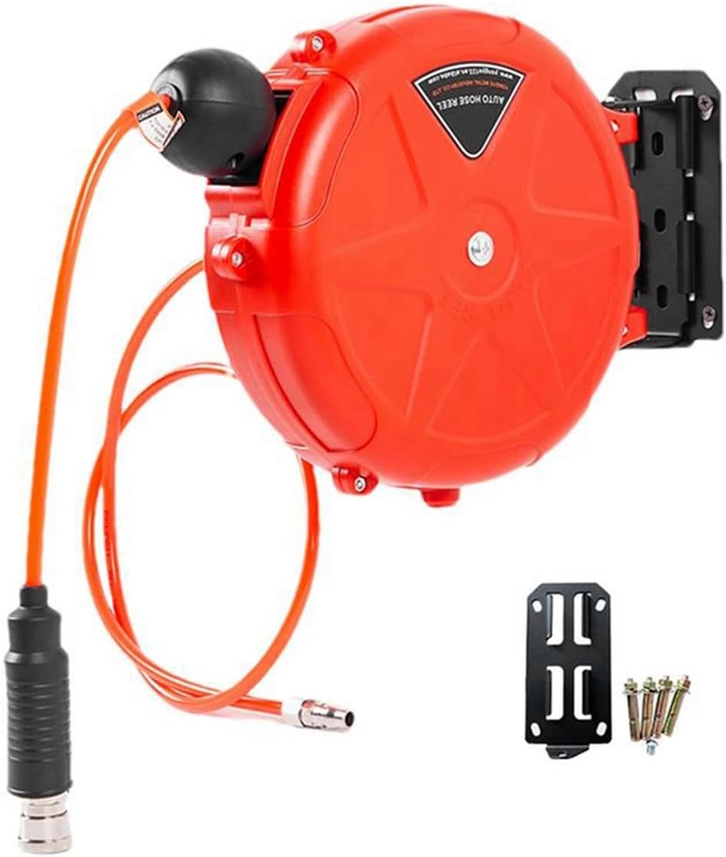 SnelShoppen - Retractable Slanghaspel 10 m, Wandmontage, Automatische Oprol Slang Gereedschap met Draaibare Houder, Accessoires voor Luchtcompressor