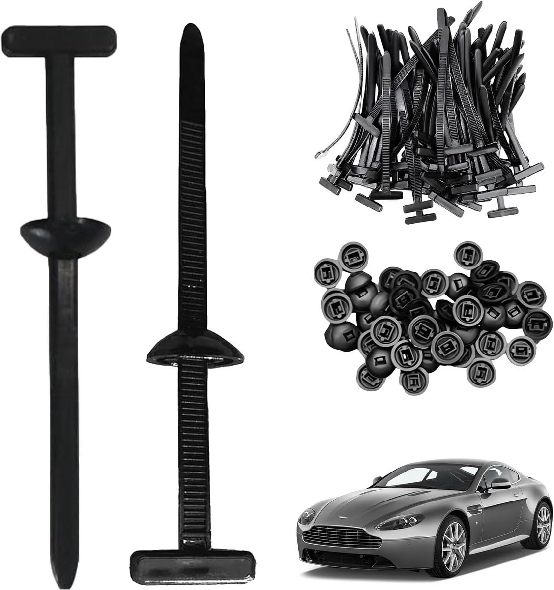 100pcs Nylon Cable Ties, Buckle, Universal Cable Tie Buckle, Reusable Cable Tie Holders, Self Locking Tie Holders - ShopVlot
